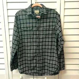 JACHS Plaid Stretch Midweight Button Down Flannel Shirt Size Medium